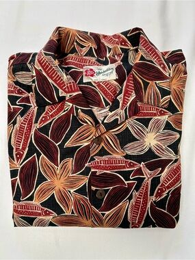 HILO HATTIE VINTAGE HAWAIIAN SHIRT, SIZE L